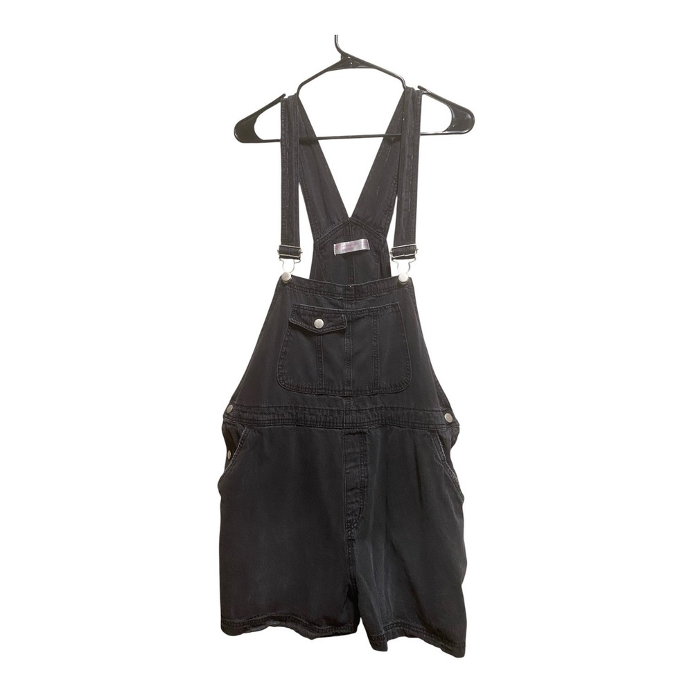 No Boundaries Black Denim Shortalls Juniors 3X 21 Overall Shorts Bib
